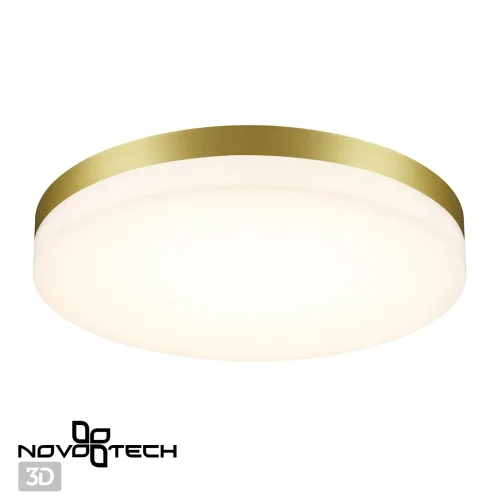 Потолочный светильник LED Opal 358892 Novotech уличный IP54 золотой 1 лампа, плафон белый в стиле хай-тек современный LED фото 2